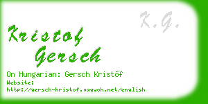 kristof gersch business card